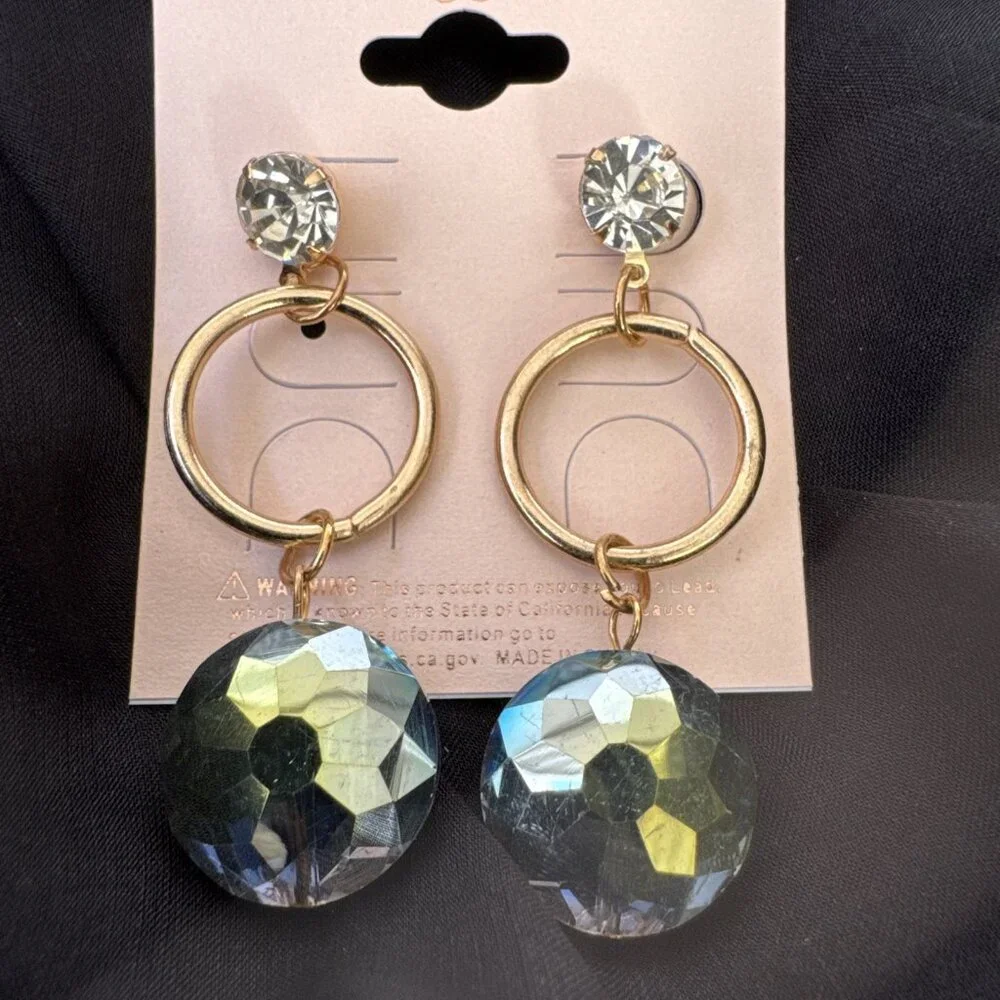Blossom Faux Crystal Rhinestone Earrings Dangle Party Wedding Cruise NEW
